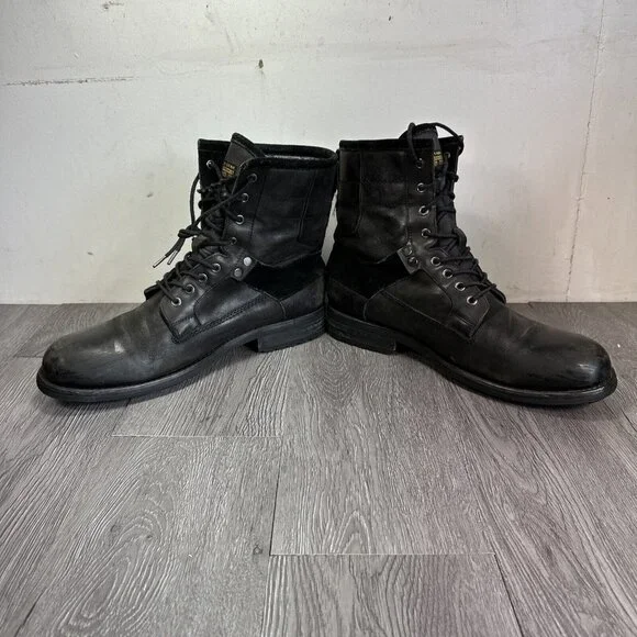 G-Star Raw Boots Men 13 Black Patton III Combat Cargo Military D5204 Biker Shoes